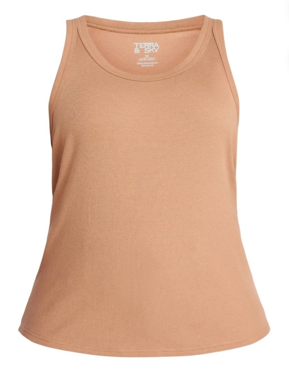 Terra & Sky Women's Ribbed Tank in Camel Tan